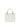Small white jacquard tote bag with charms